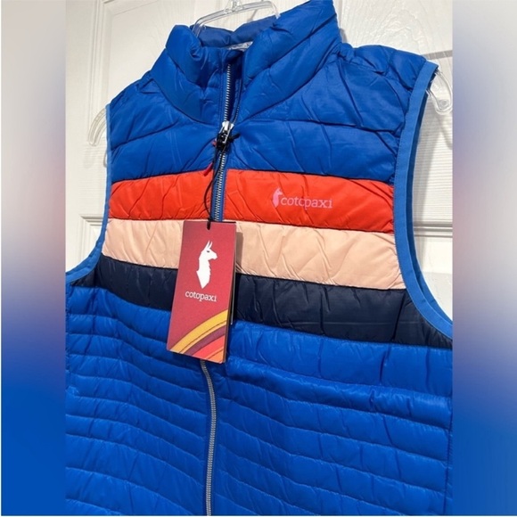 Cotopaxi Women’s XL Fuego Down Insulated Puff Vest Blue Atlantic Stripes NWT - Picture 2 of 14